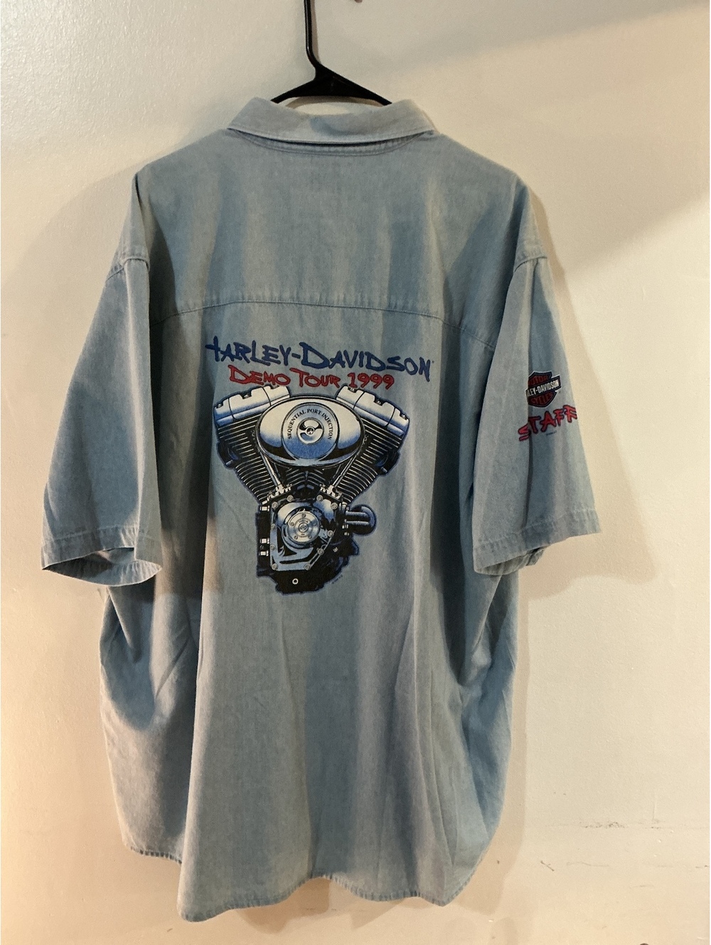 Vintage Harley Davidson Demo Tour Staff Button Up